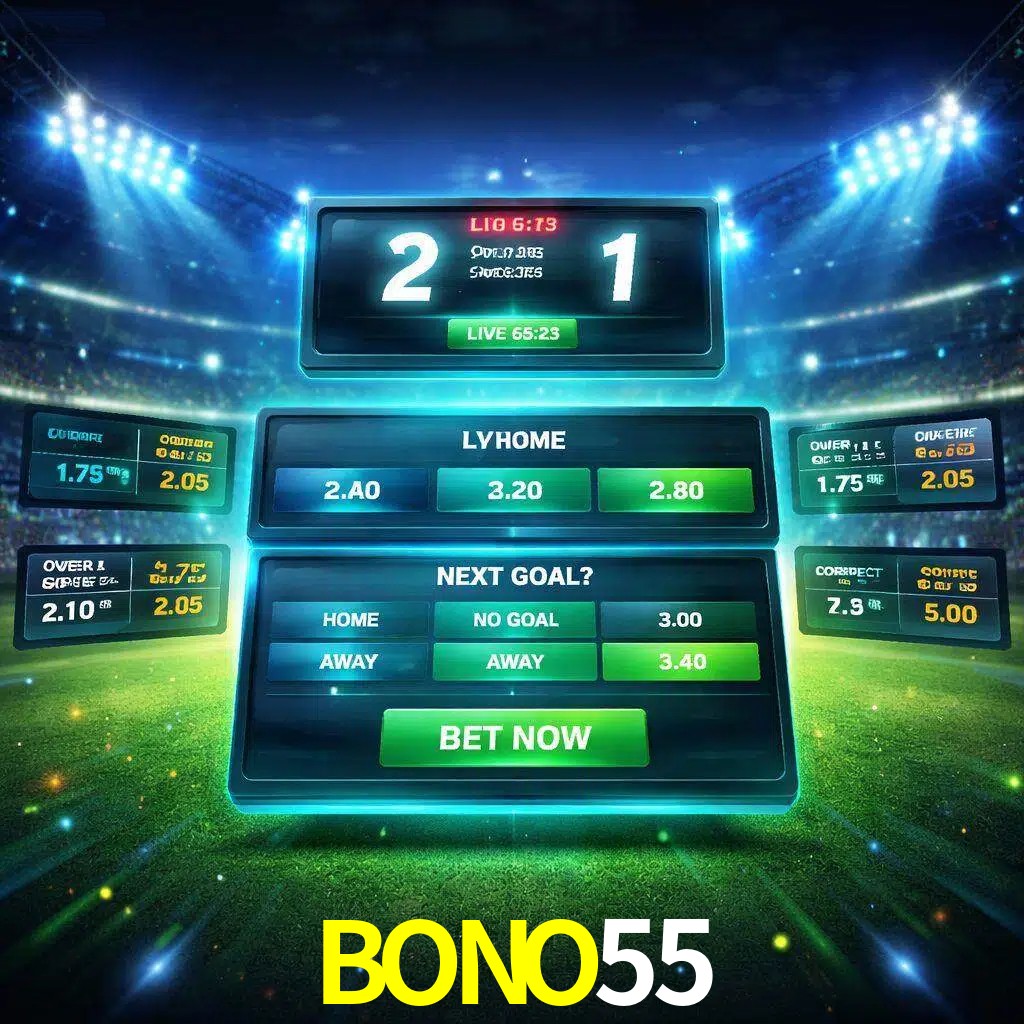 Vista de apuestas en vivo BONO55 durante un partido en curso