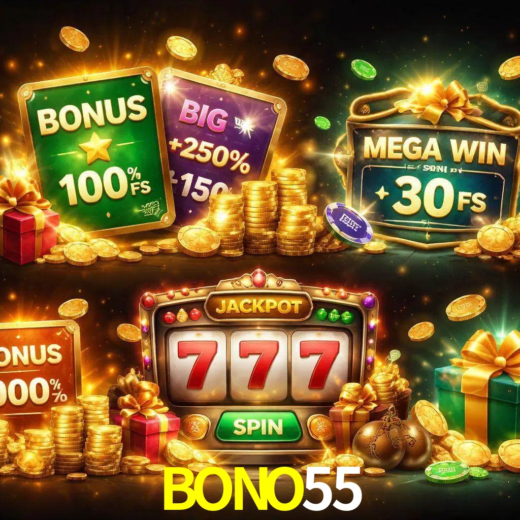 Tipos de bonos BONO55 incluyendo recompensas de bienvenida y promociones continuas